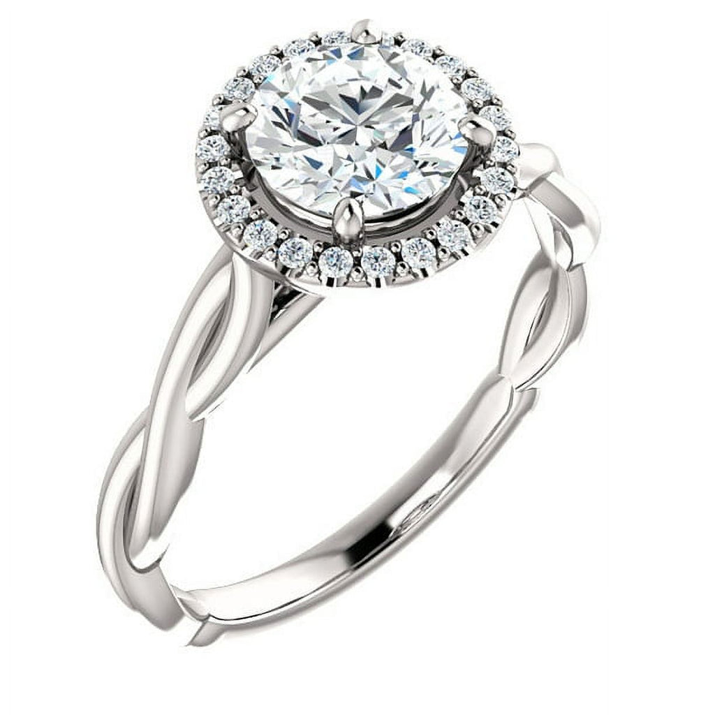 14K White Gold Halo Ring B971