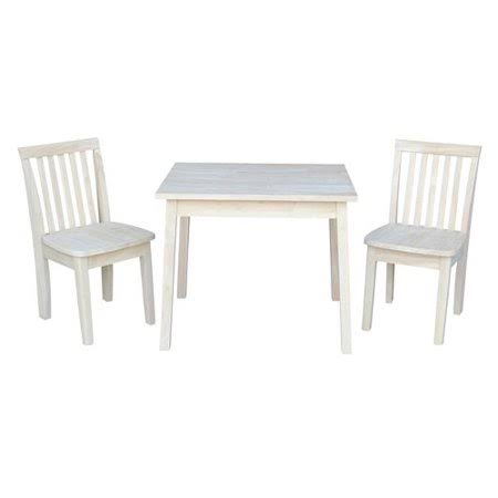 3 Piece Unfinished Rectangular Table and Chair Set I5540