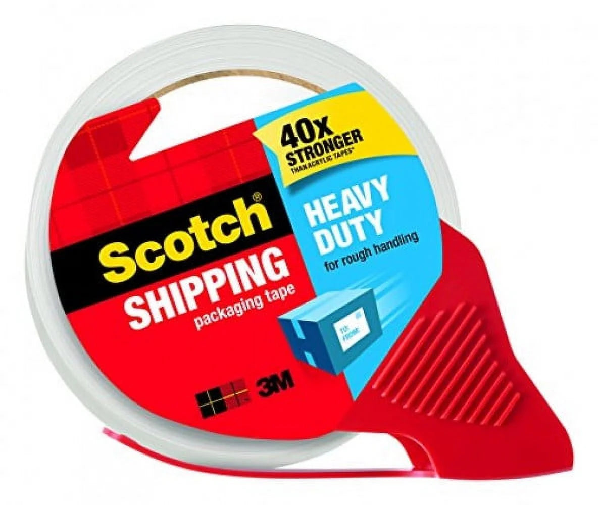 Heavy-Duty Packaging Tape With Dispenser, 1.88" X 66.66 Ft, Clear, 6/Pack K200207