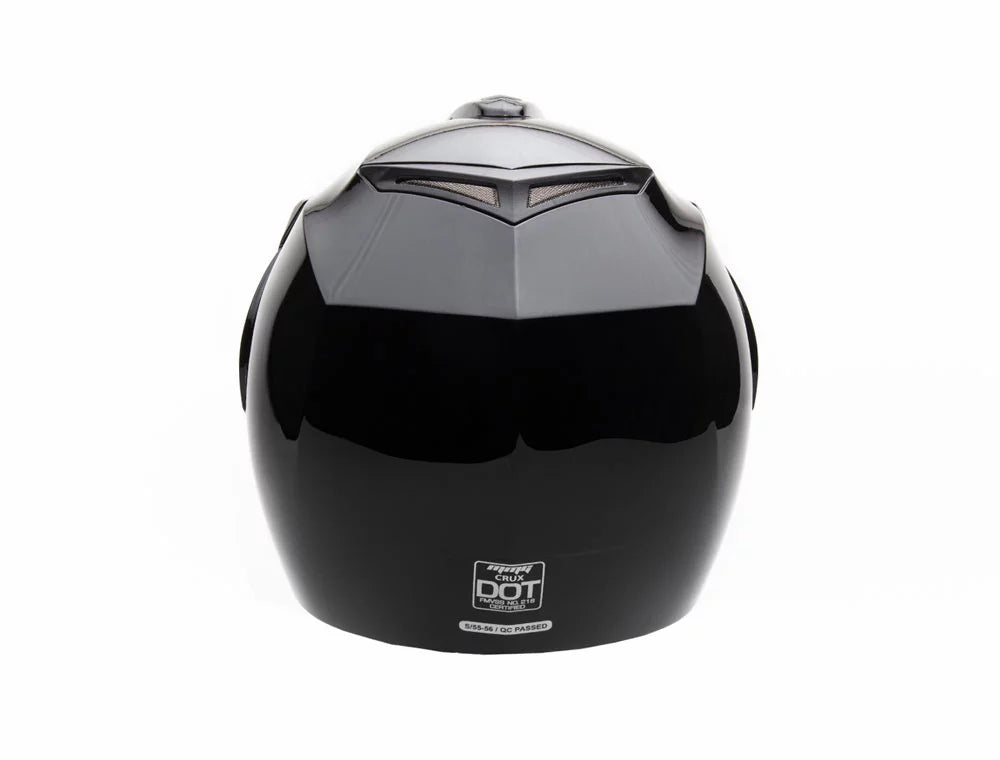 Open Face Helmet DOT Flip Up Shield Gloss Black Medium T6115
