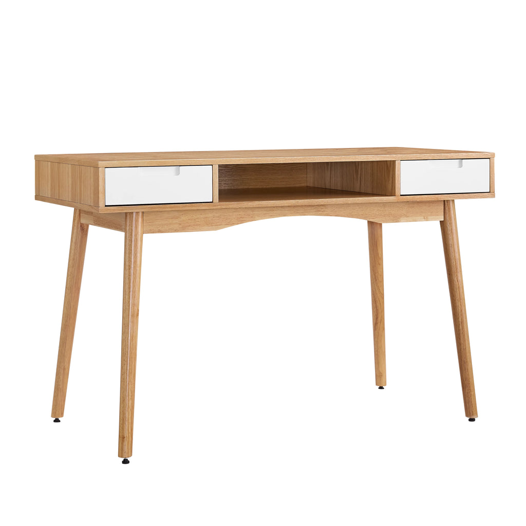 White Wood Two Drawer Writing Desk U37368