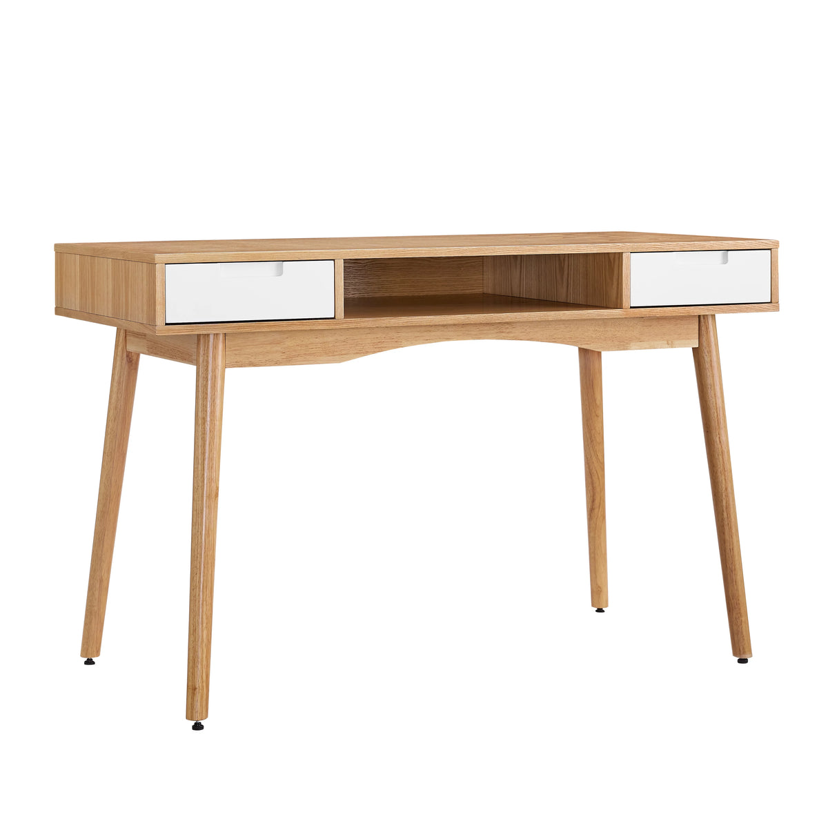 White Wood Two Drawer Writing Desk U37368