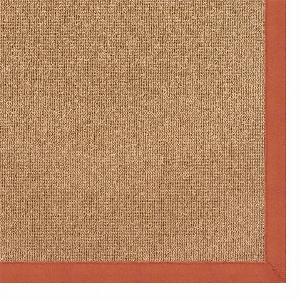 Machine Tufted Wool 2'6"x12' Rug in Brown and Burnt Orange L9385