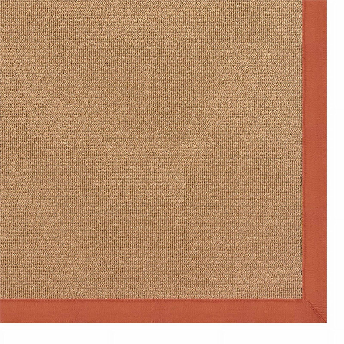 Machine Tufted Wool 2'6"x12' Rug in Brown and Burnt Orange L9385