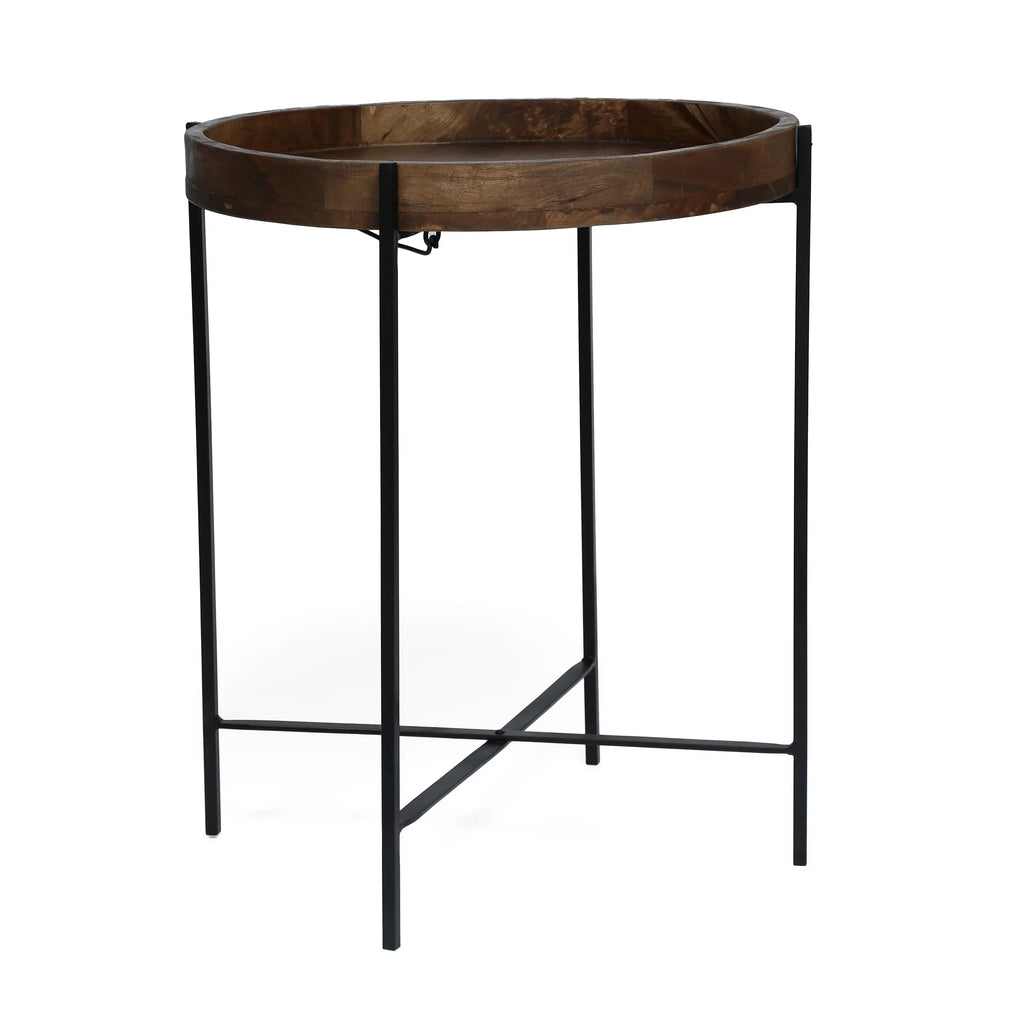 Mango Wood Folding Tray Top Side Table U358277
