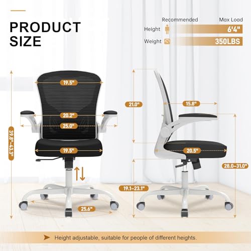High Back Mesh Ergonomic Office Chair with Flip-up Armrests Y416