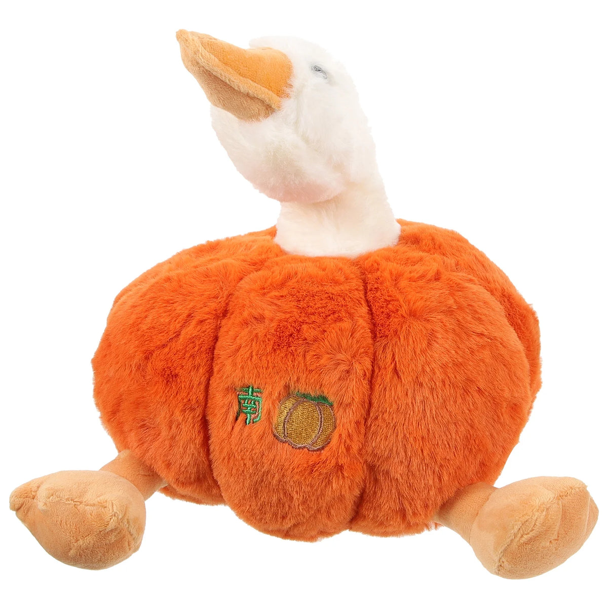 Plush Pumpkin Duck Stuffed Animal Doll W1679