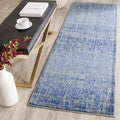 Blue and Silver Abstract Distressed Rug T64956