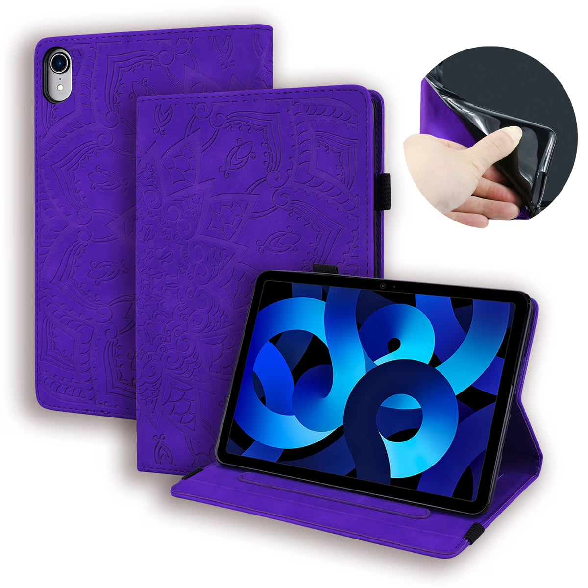 Purple Folio Stand Smart Case for iPad 10.9 inch 2022 with Pencil Holder E52906