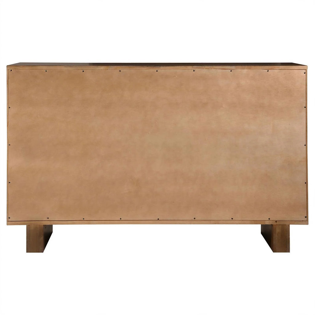 6 Drawer Modern Wood Rectangular Dresser in Dark Brown J22267