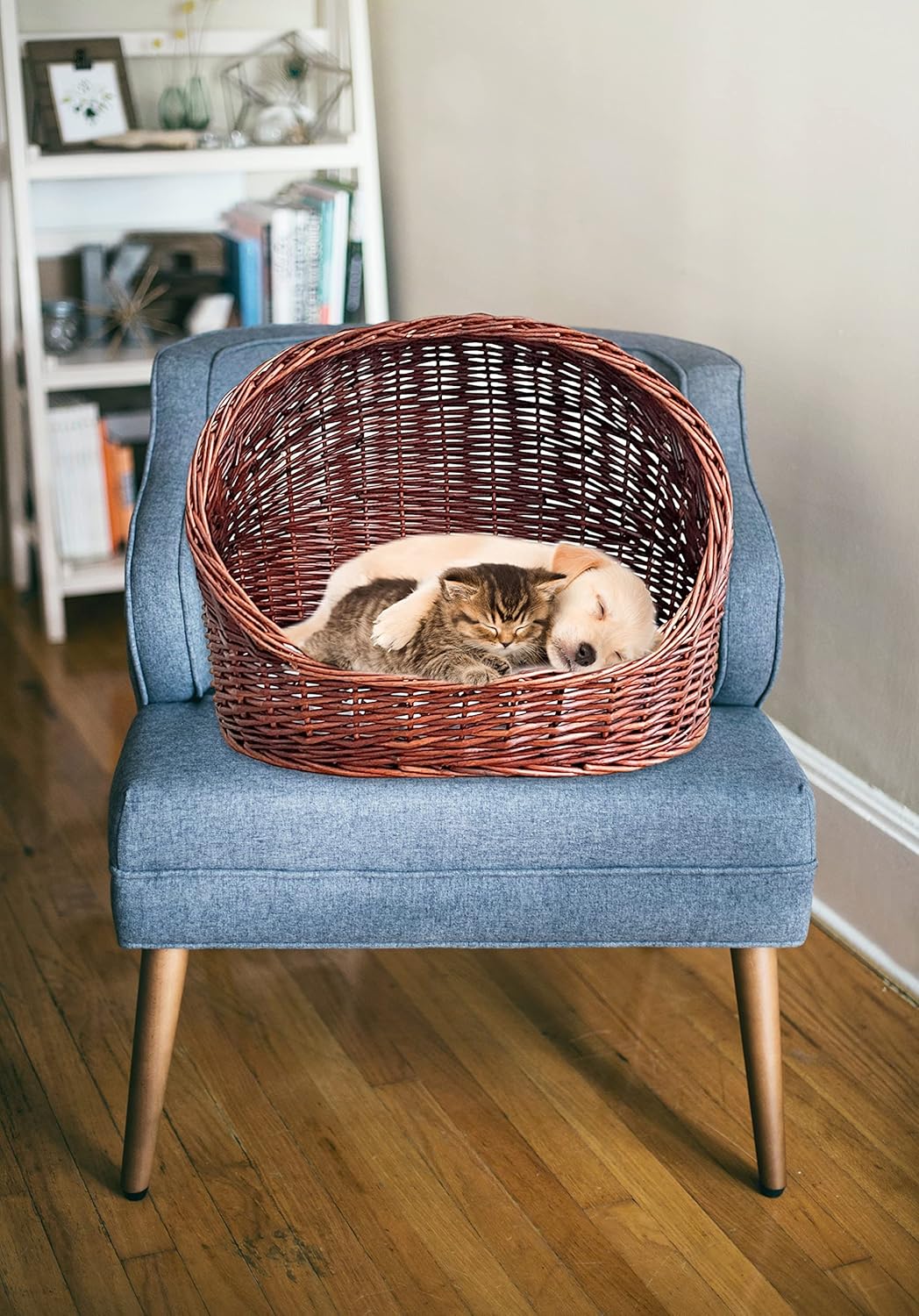 Willow Basket Cat House with Cushion M65968