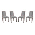 Upholstered Fabric Dining Chair Set of 4 Light Gray L5890