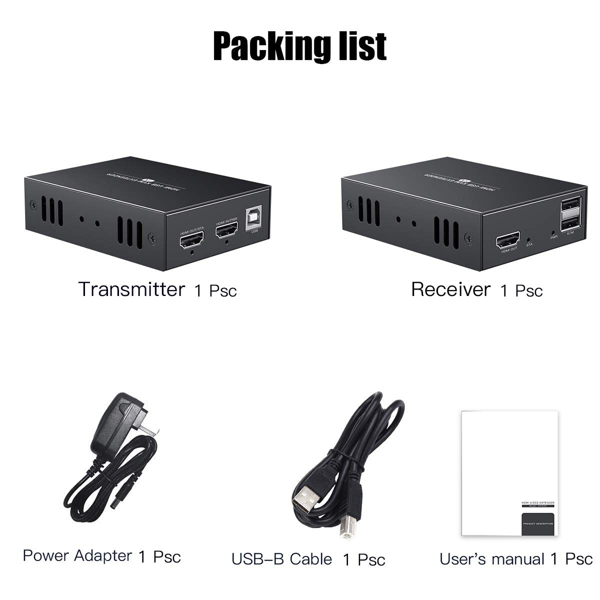 HDMI KVM USB Extender Transmit 1080p HD Video Over Cat5e/6 Ethernet Cable 50m (164ft) A7546