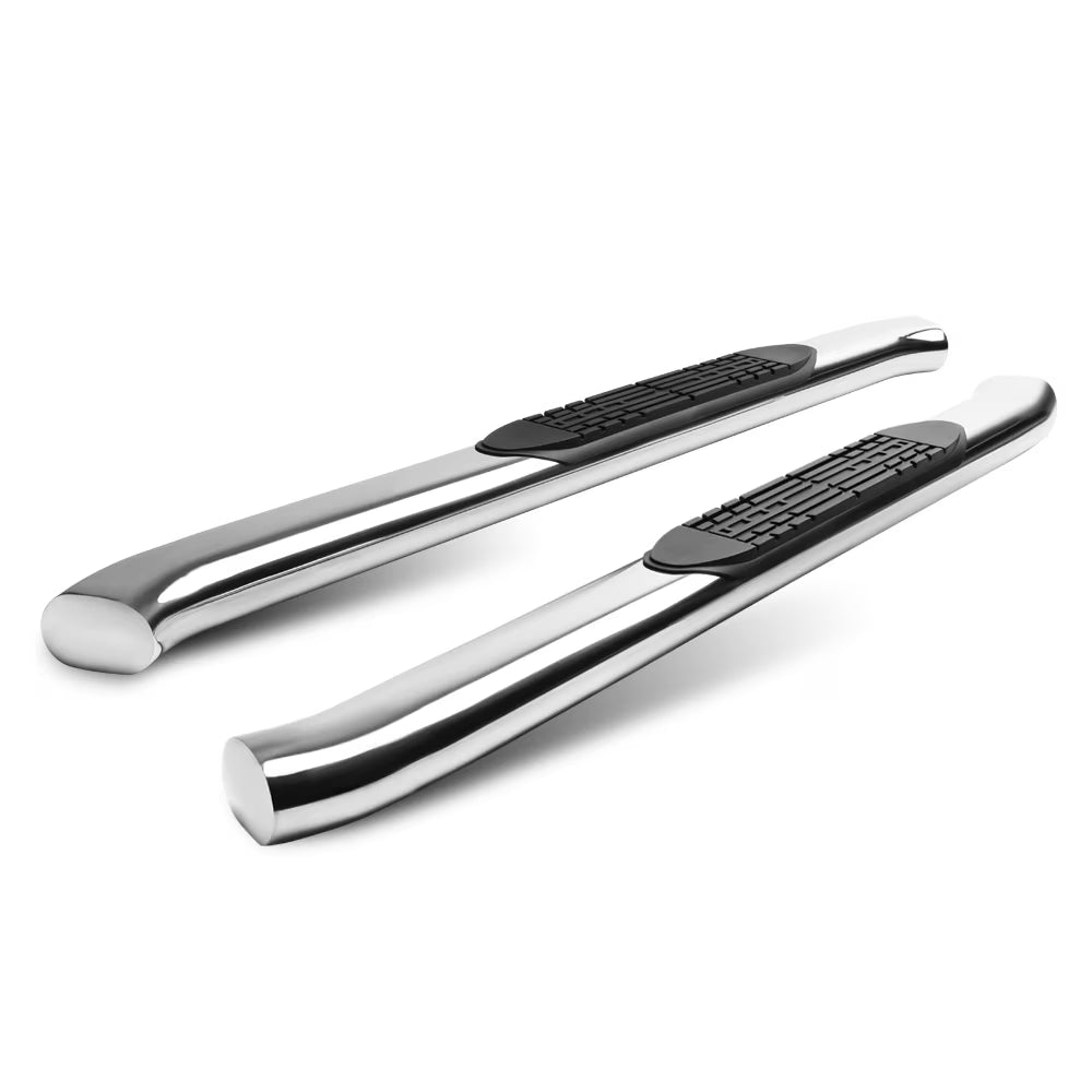 Chrome 4" Oval Curved Side Step Nerf Bar X729