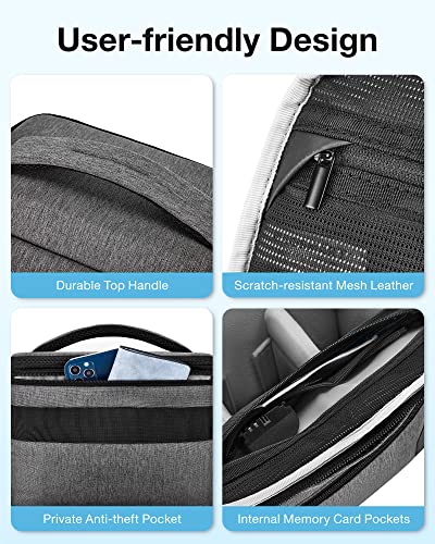 Compact Waterproof Camera Shoulder Bag with Tripod Holder, Black A394