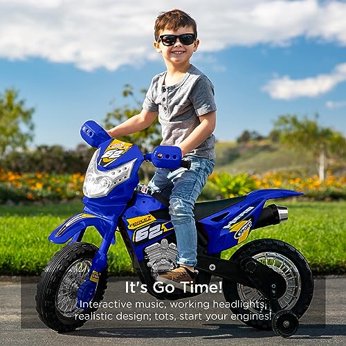 6V Kids Ride On Motorcycle with Training Wheels Black Q510605