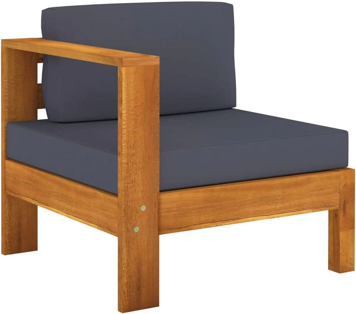 6 Piece Acacia Wood Patio Lounge Set with Dark Gray Cushions T22997