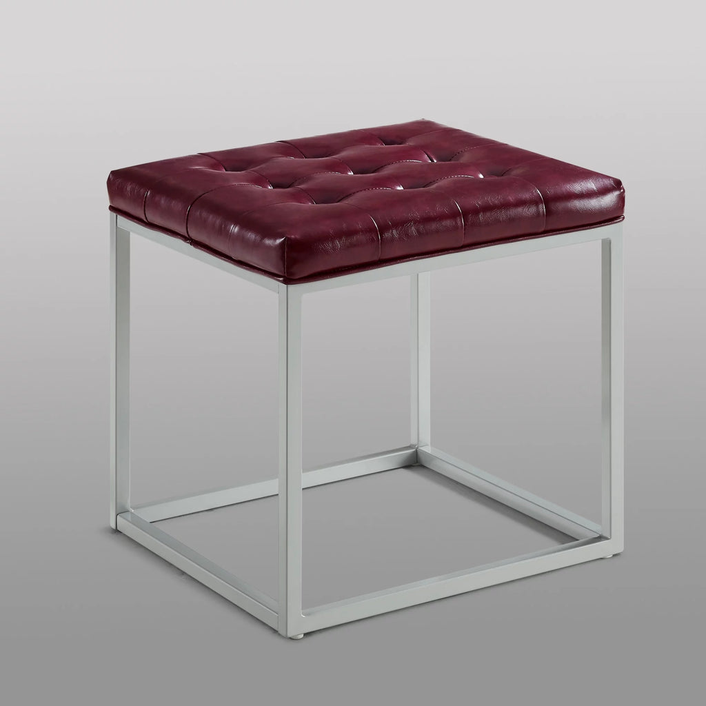 Purple Faux Leather Gray Cube Ottoman K2233
