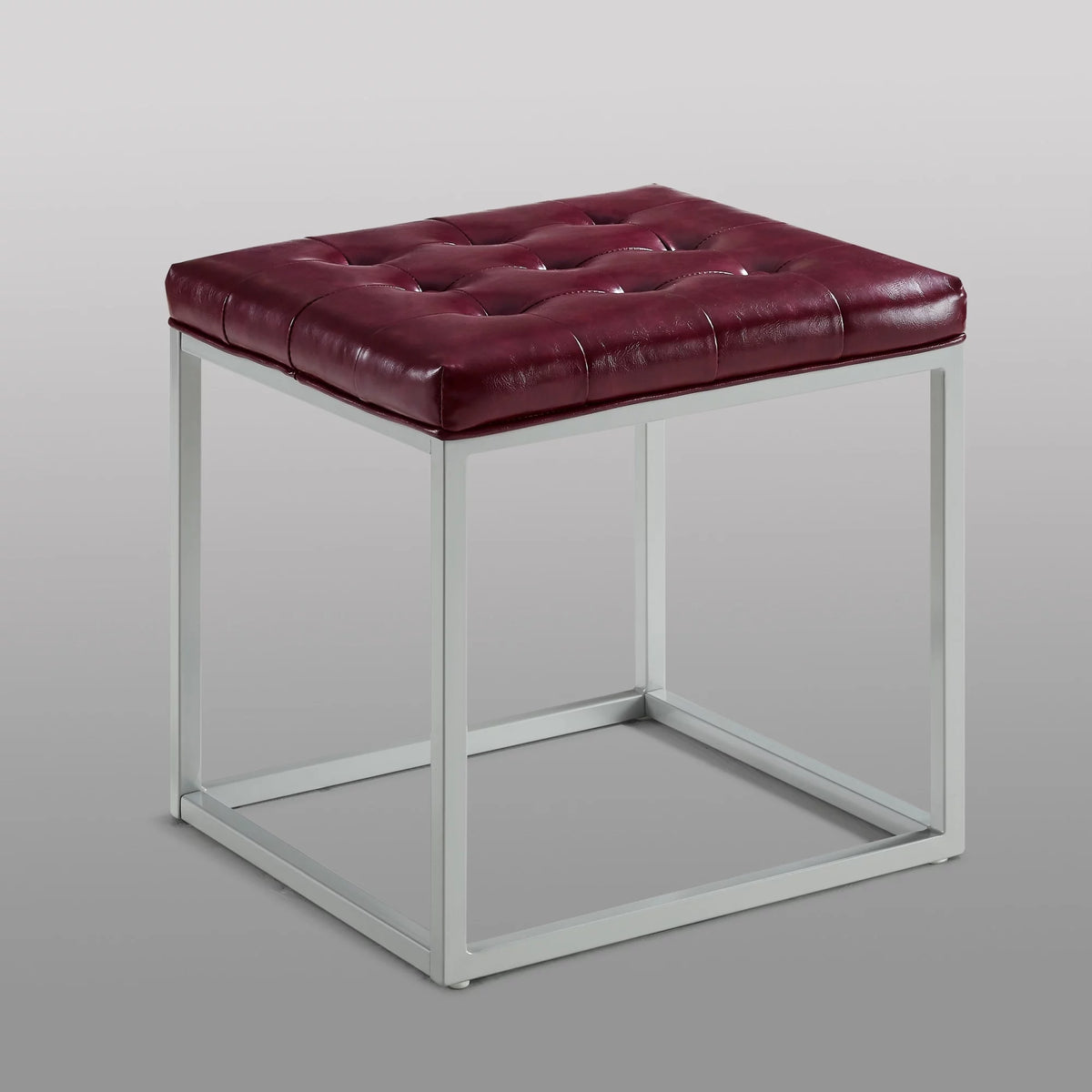 Purple Faux Leather Gray Cube Ottoman K2233