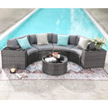Grey 7-Piece Outdoor Patio Furniture Set with Waterproof Cover H80283