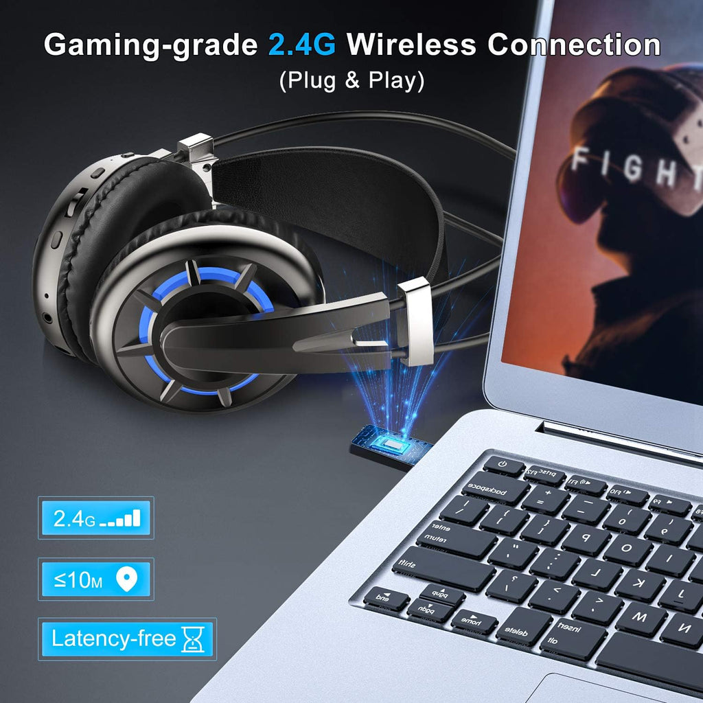Wireless Gaming Headset with Detachable Noise Canceling Microphone, Pack of 2 D28897