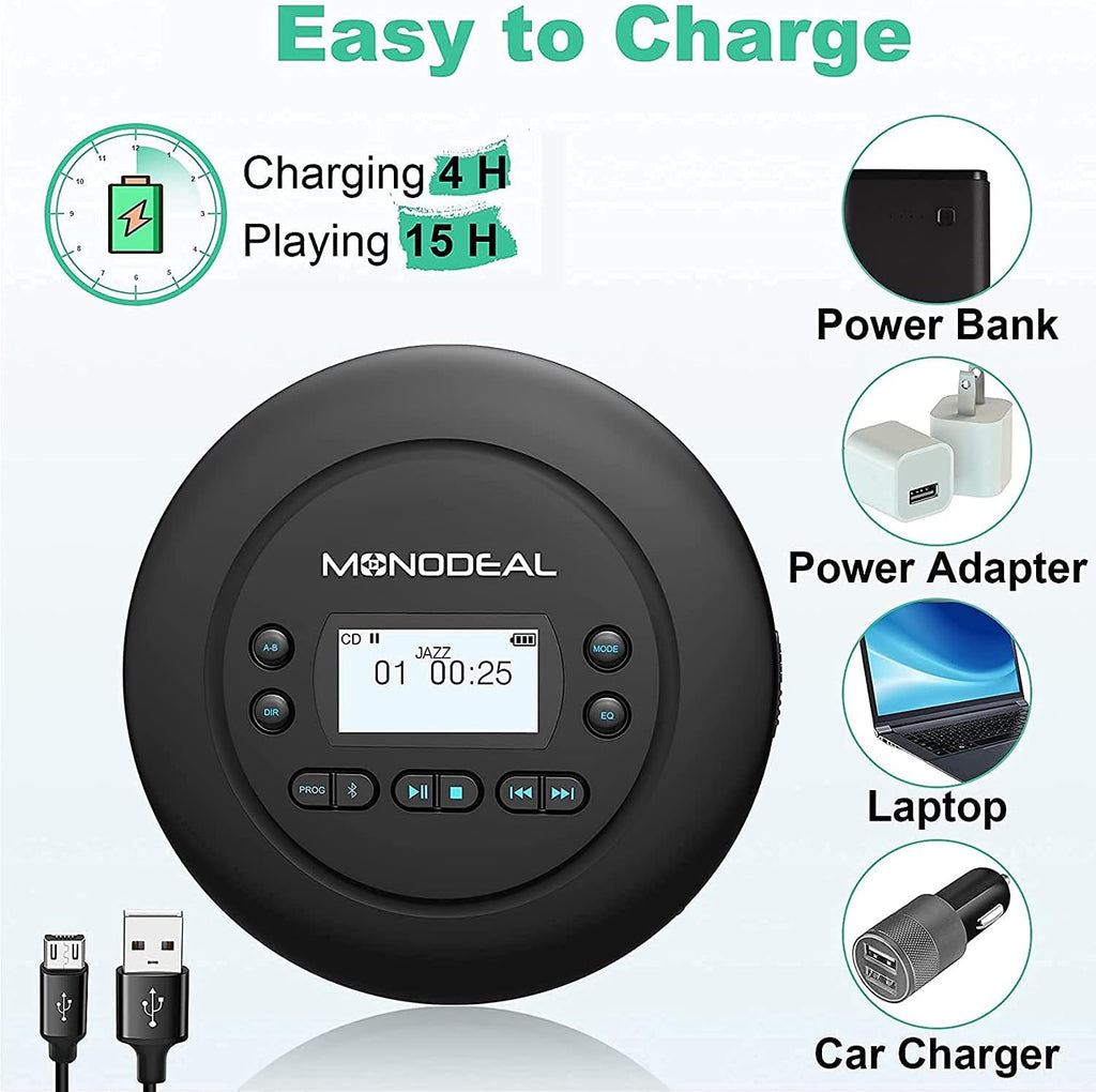 Bluetooth CD Player with Headphones, Pack of 2 N189