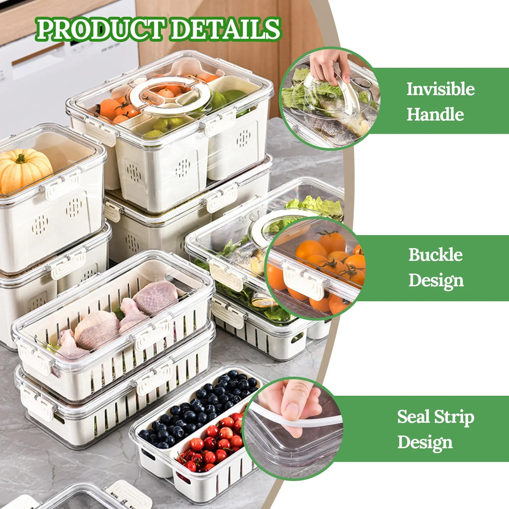 Storage Containers with Lid and Handle, 4 Removable Colanders N88577