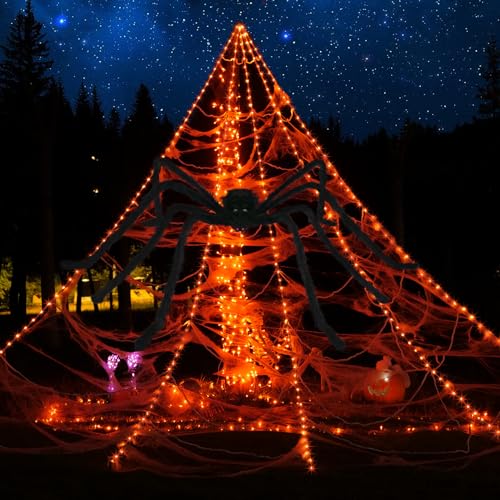 250 LED Purple Spider Web Lights with 8 Modes R164