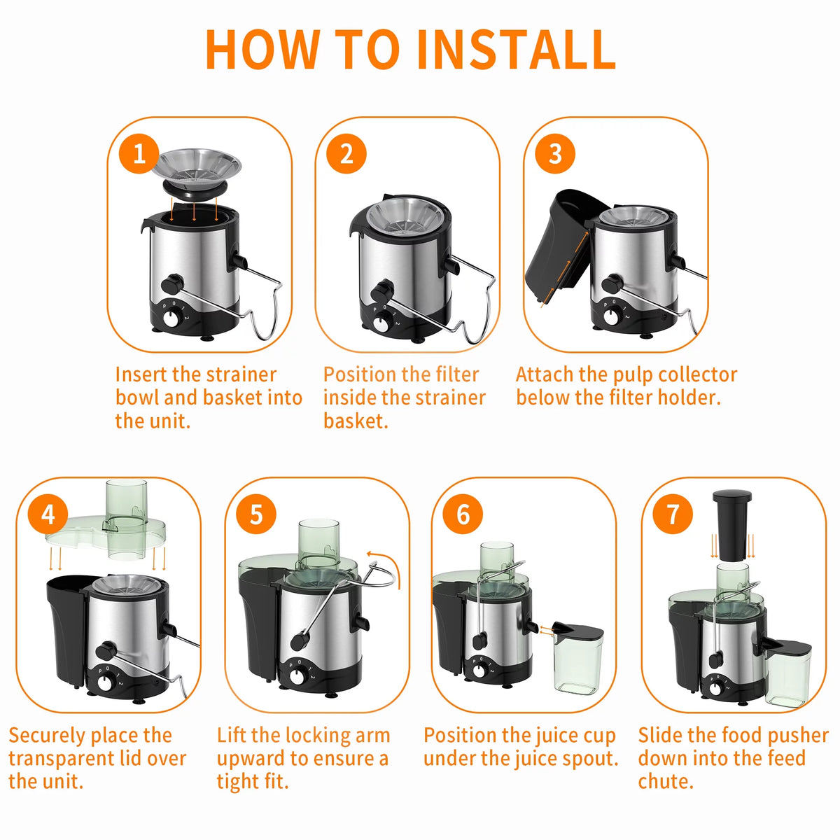 600W Centrifugal Juicer with 3 Feed Chute K184
