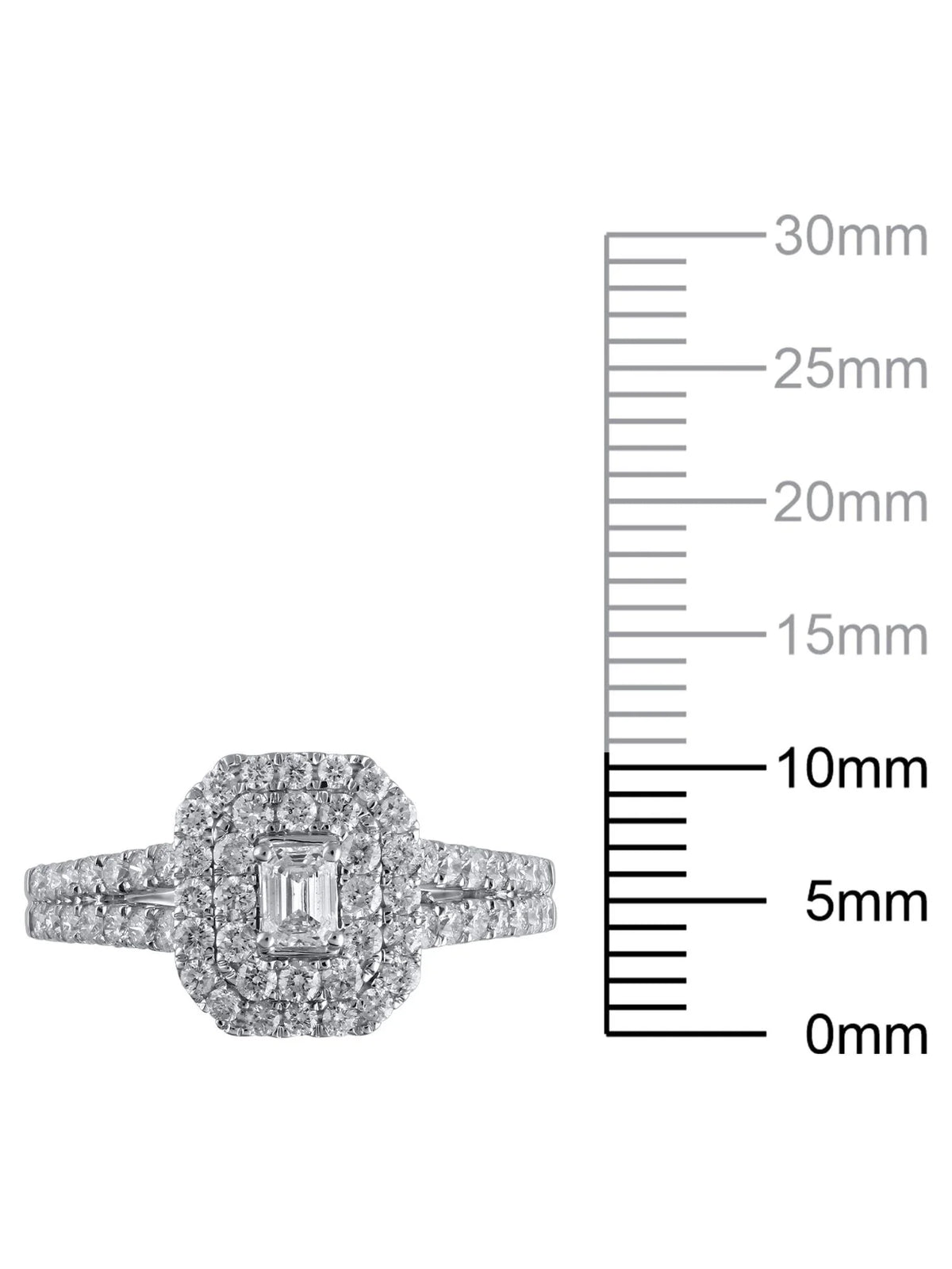 Emerald Cut Diamond Engagement Ring in 10kt White Gold V59893