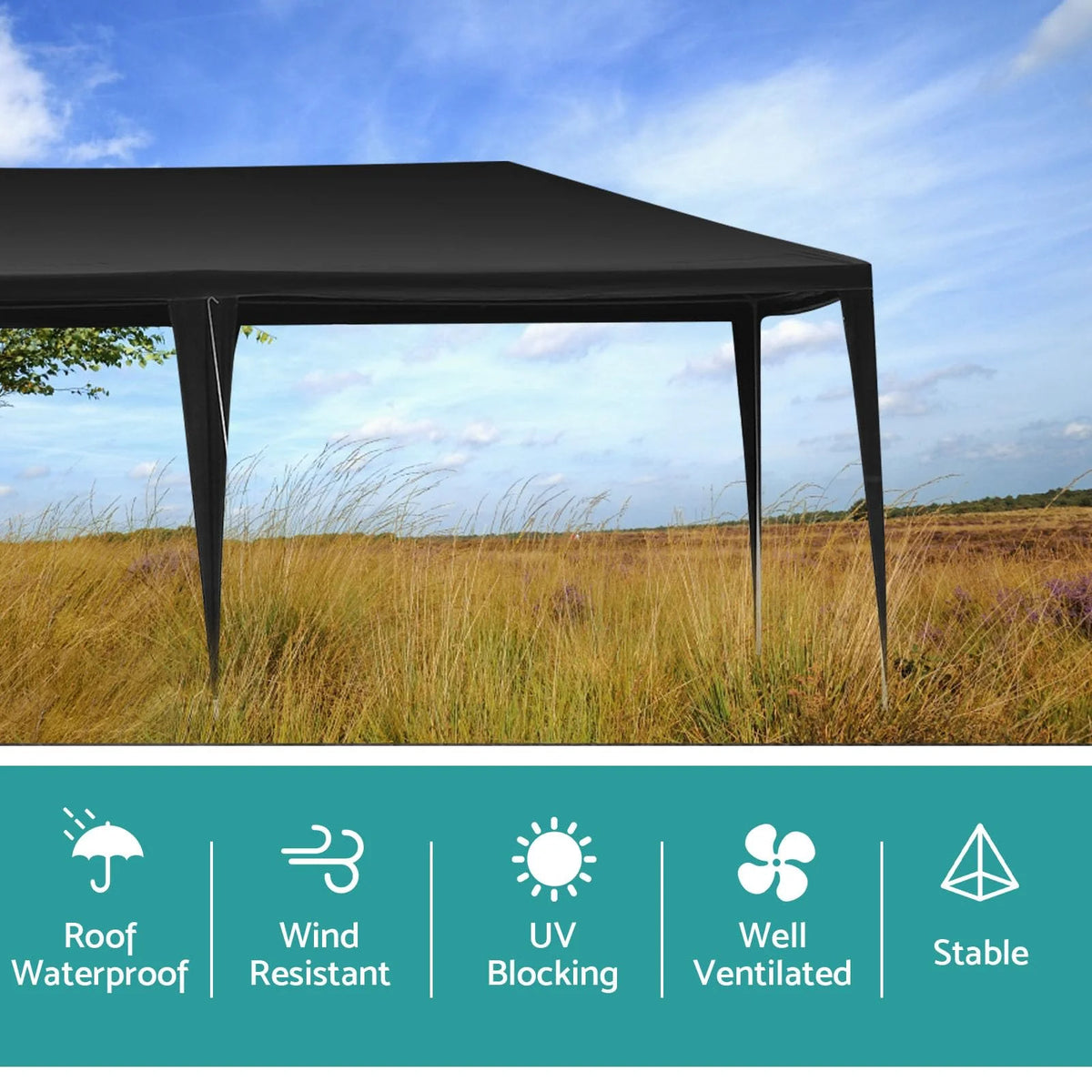 10'x20' Waterproof Outdoor Party Tent with 4 Removable Sidewall and 2 Door C8386