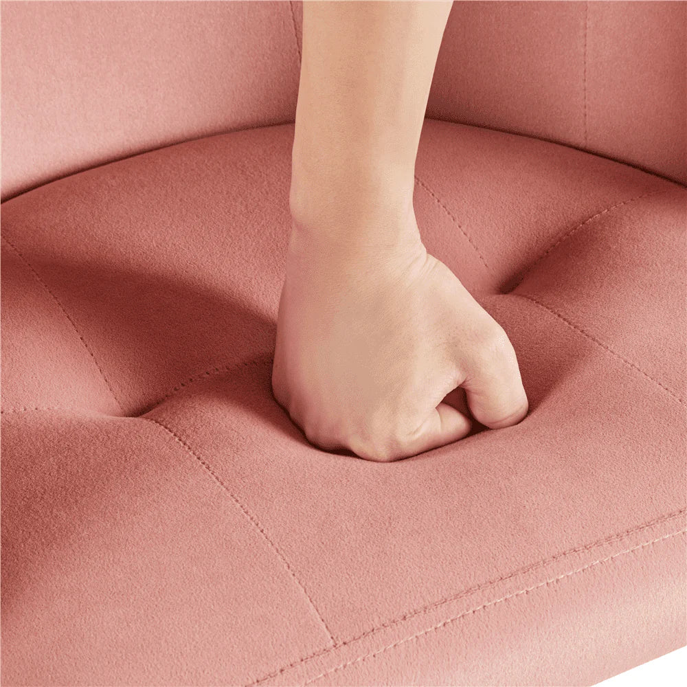 Pink Velvet Adjustable Swivel Office Chair Q864