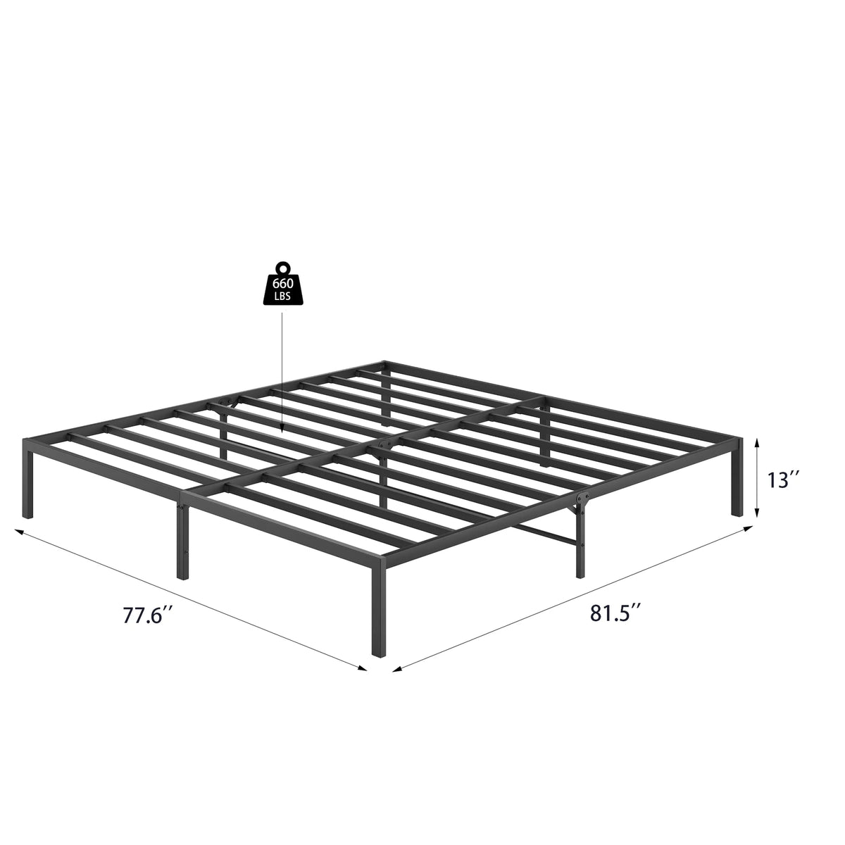 Black Metal Platform Bed Frame E869656