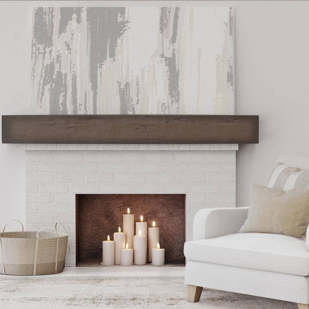 Natural Mahogany Faux Wood Fireplace Mantel V3243