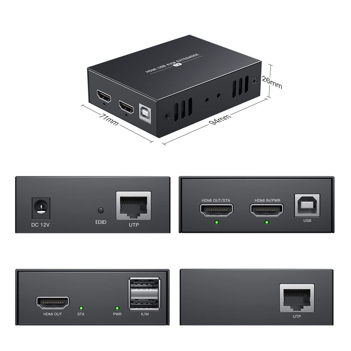 HDMI KVM USB Extender Transmit 1080p HD Video Over Cat5e/6 Ethernet Cable 50m (164ft) A7546