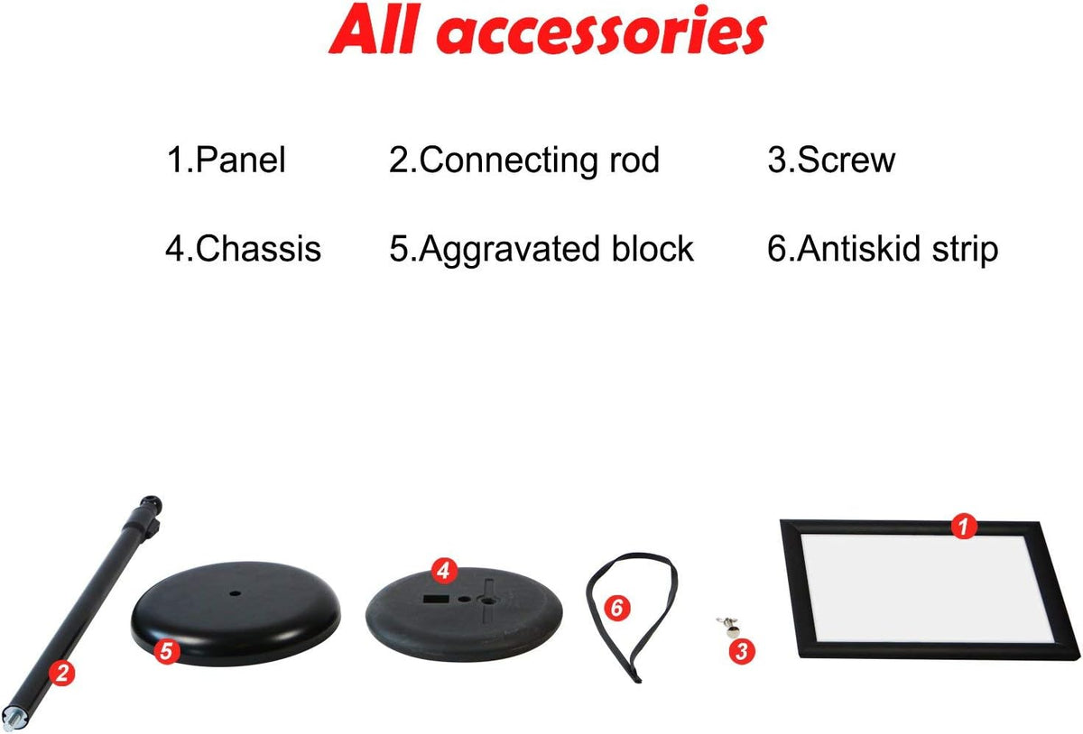 Black Pack of 2 Aluminum Floor Standing Sign Holder U7822