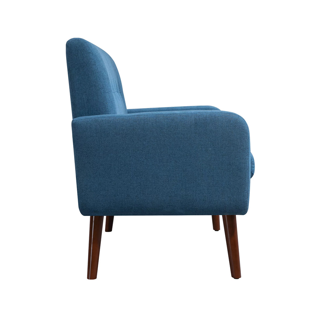 Blue Linen Upholstered Loveseat with Arms Q125641