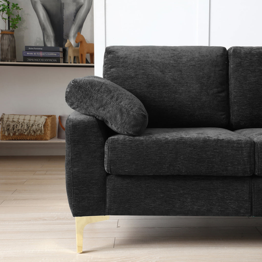 Chenille Upholstered 2 Seater Loveseat with Metal Legs J29207