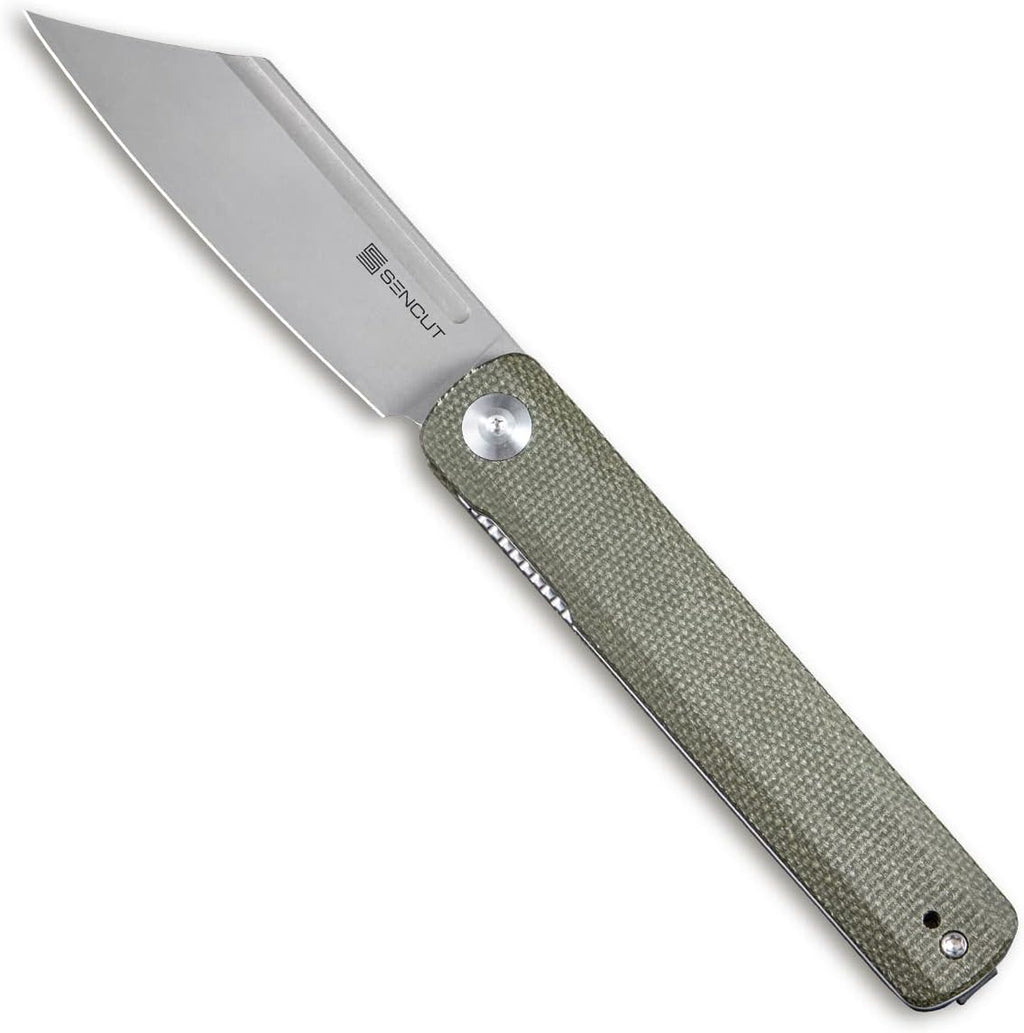 Folding Pocket Knife with Green Micarta Handle Q34330