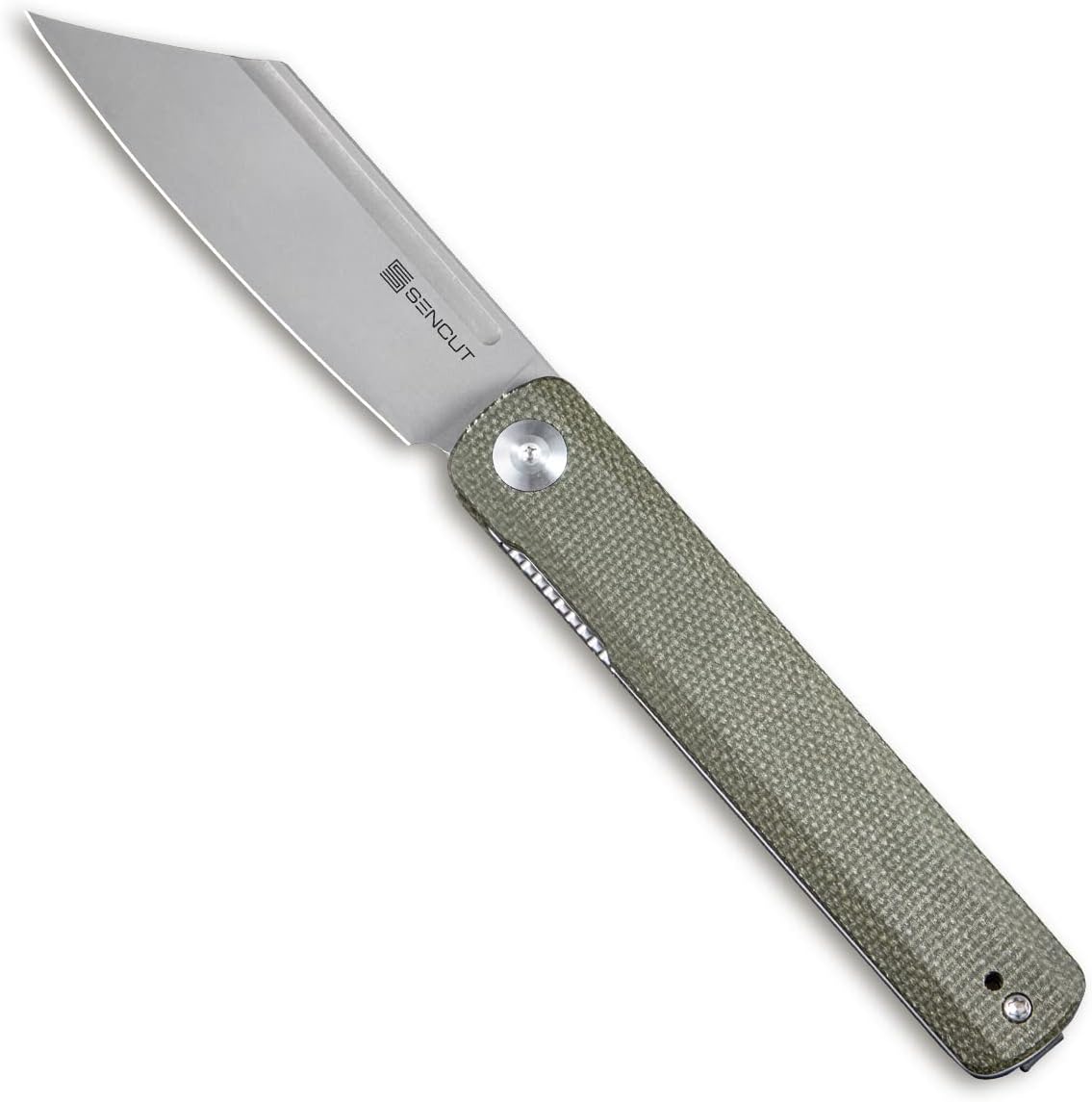 Folding Pocket Knife with Green Micarta Handle Q34330