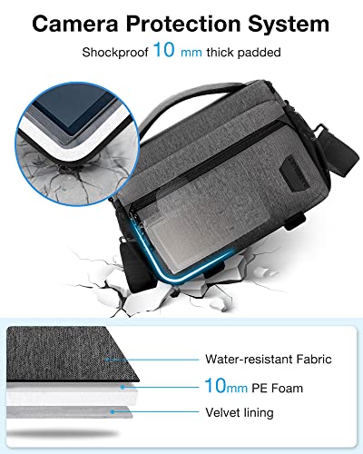 Compact Waterproof Camera Shoulder Bag with Tripod Holder, Black A394
