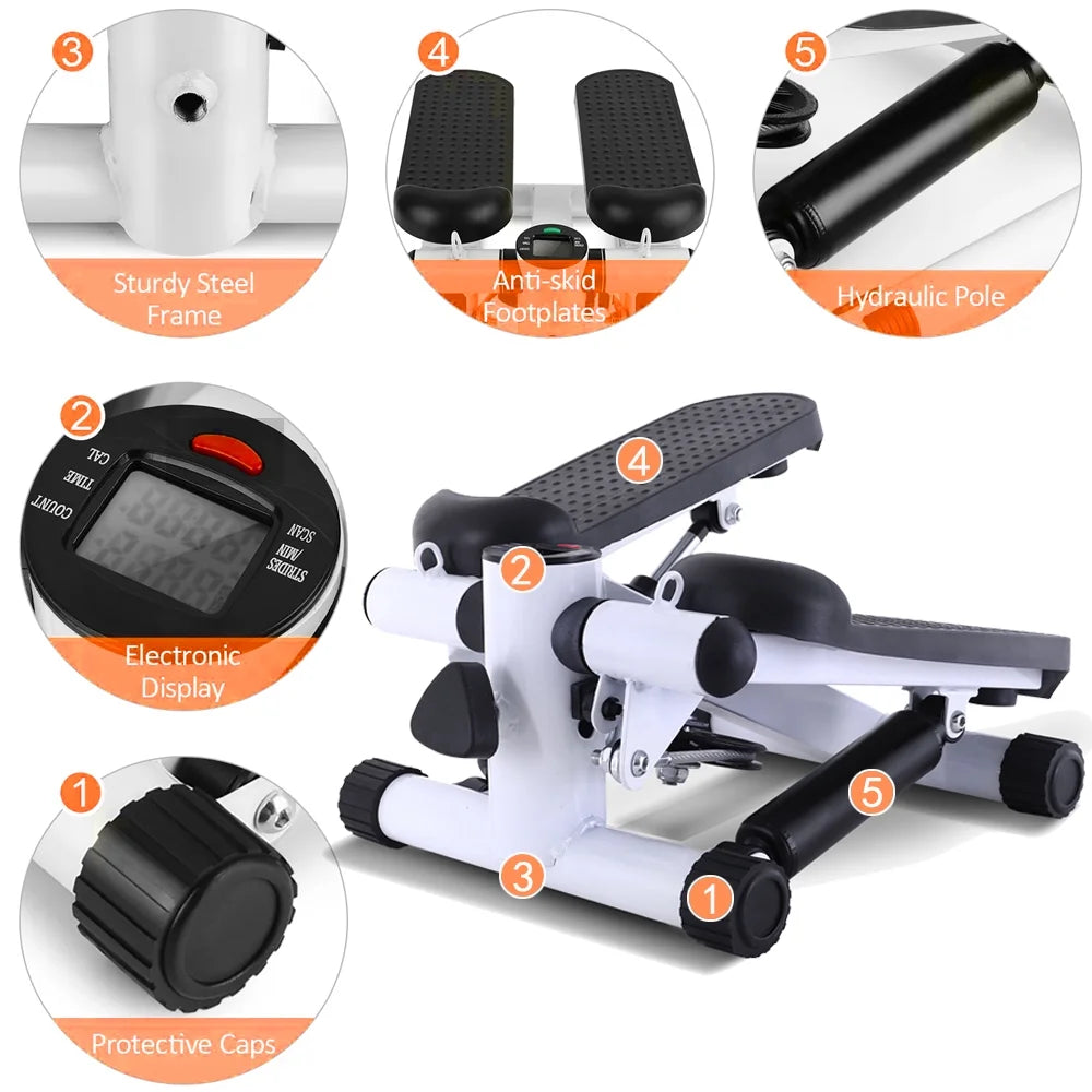 White Stair Stepper with Resistance Bands W518540