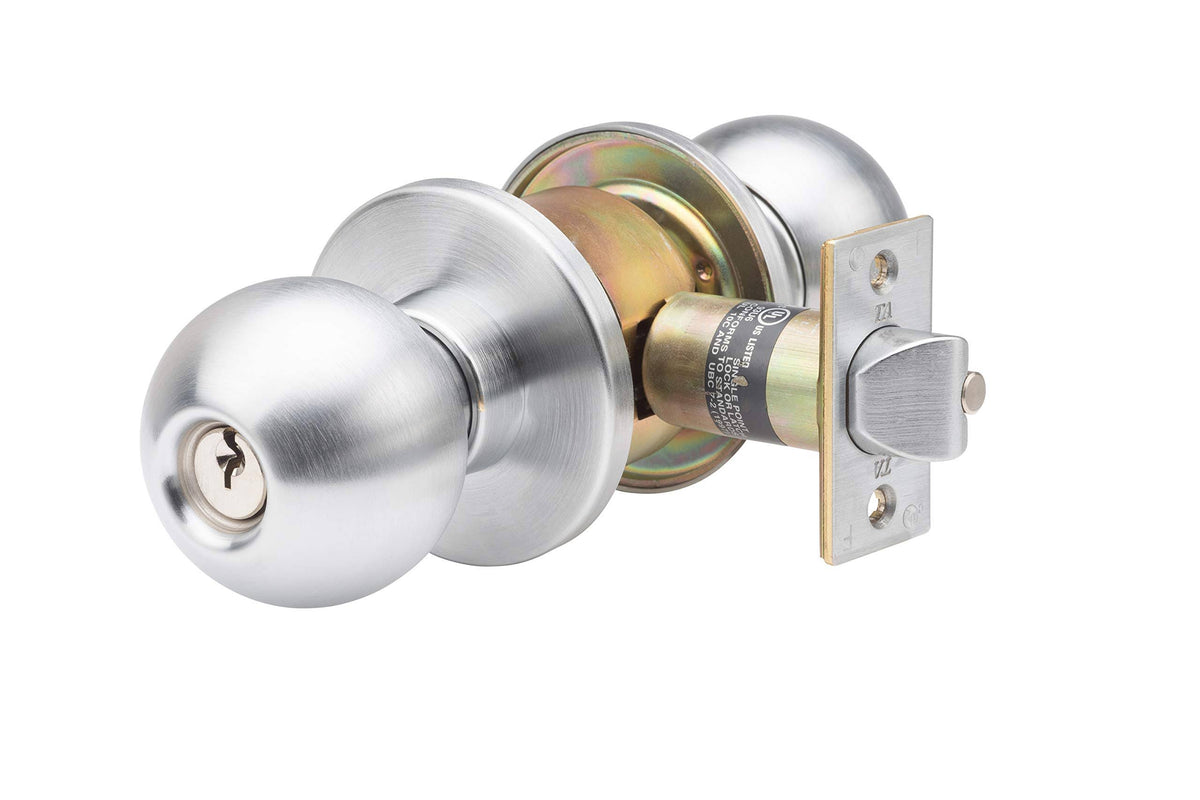 Satin Stainless Steel Heavy Duty Grade 1 Cylindrical Storeroom Knob B987