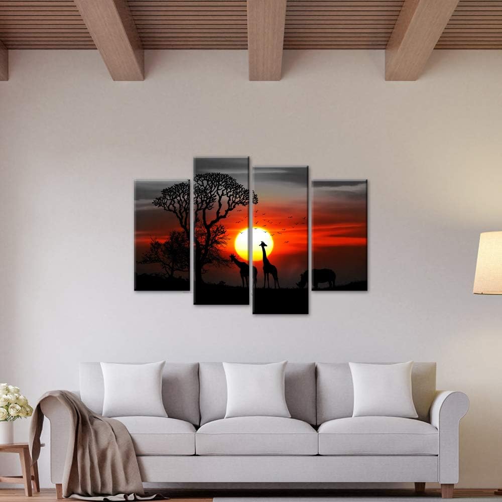 4 Piece Framed Canvas Wall Art Prints R48021