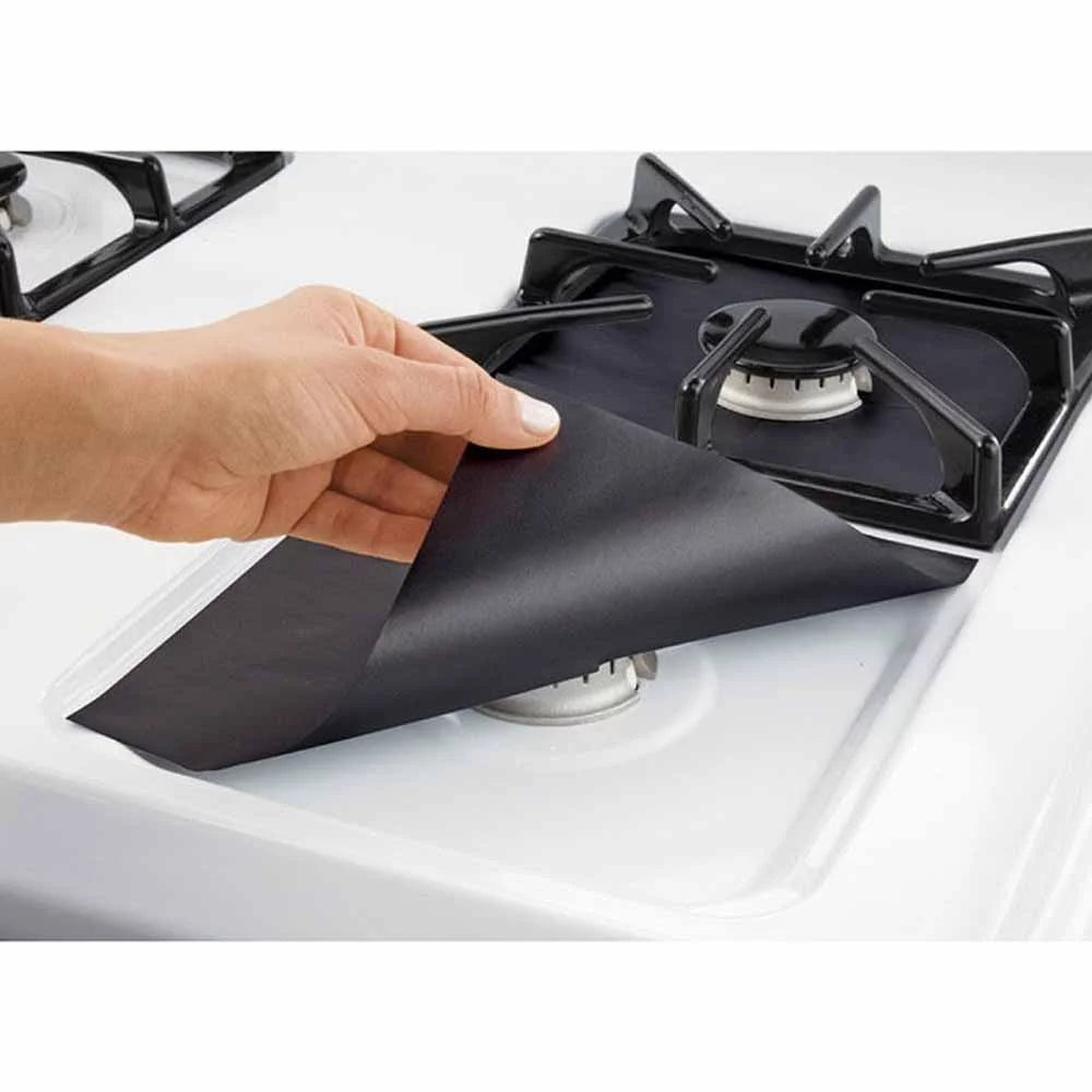 16 PCS Black Heat Resistant Gas Stove Covers Y27751