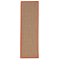 Machine Tufted Wool 2'6"x12' Rug in Brown and Burnt Orange L9385