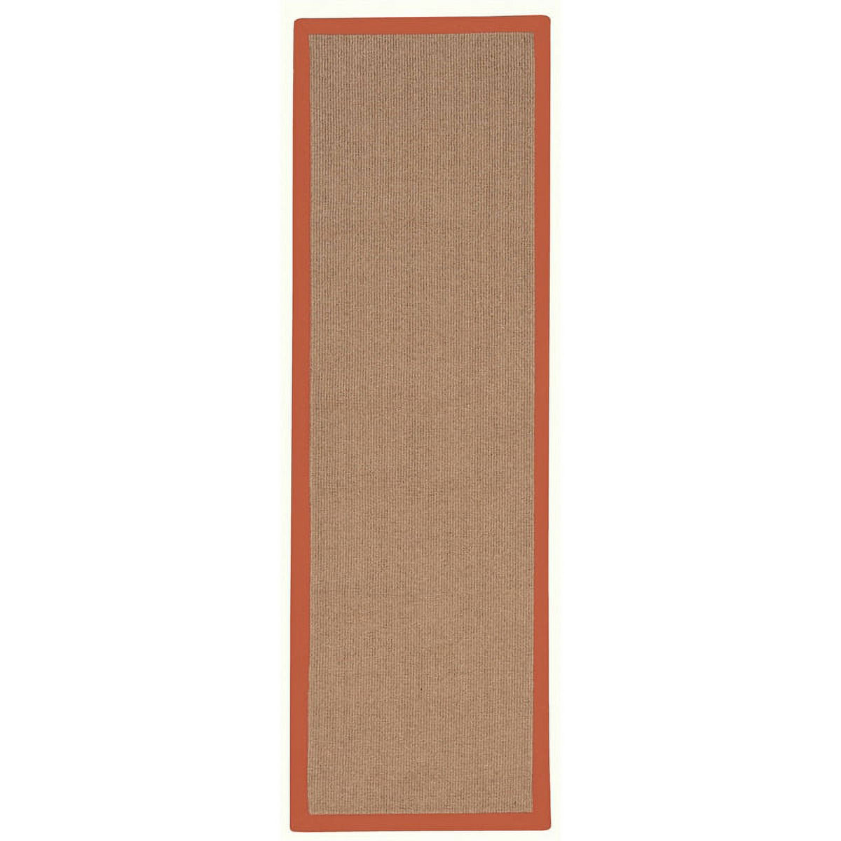 Machine Tufted Wool 2'6"x12' Rug in Brown and Burnt Orange L9385