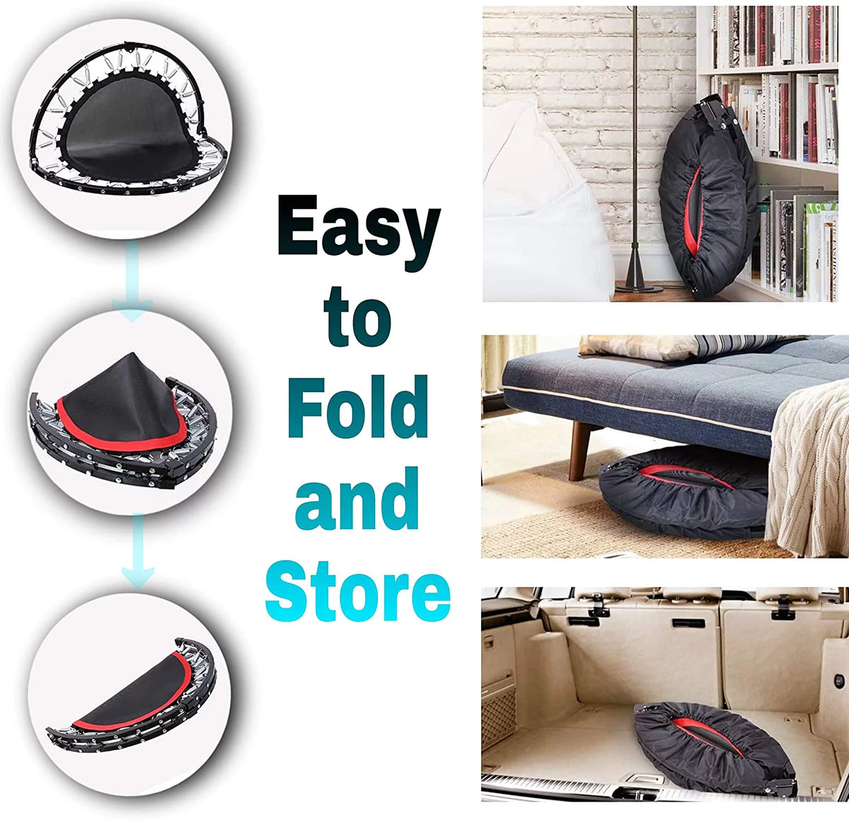 40 Foldable Mini Trampoline with Handrail X1249