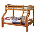 Solid Wood Twin over Full Bunk Bed in Oak A55947