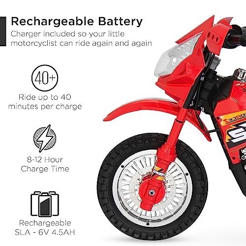 6V Kids Ride On Motorcycle with Training Wheels Black Q510605